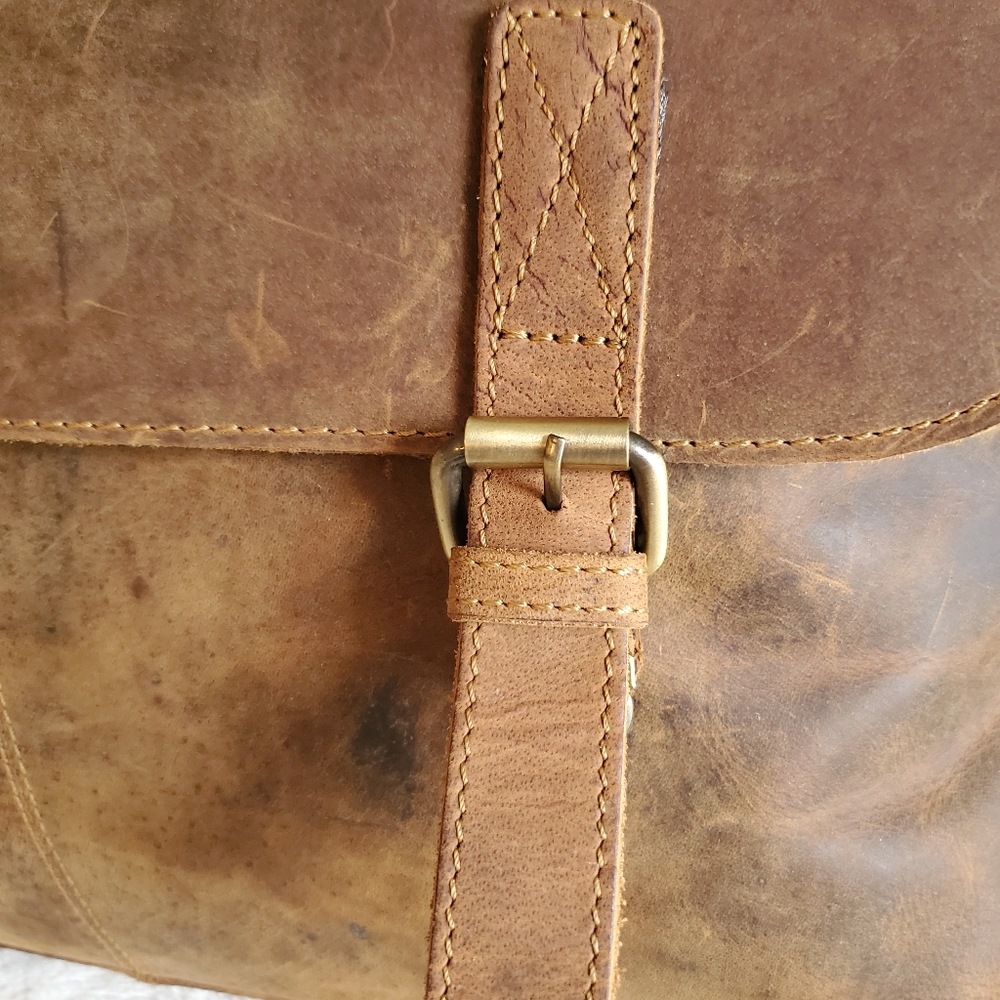 Brown Leather Messenger Bag - Picture 6 of 12
